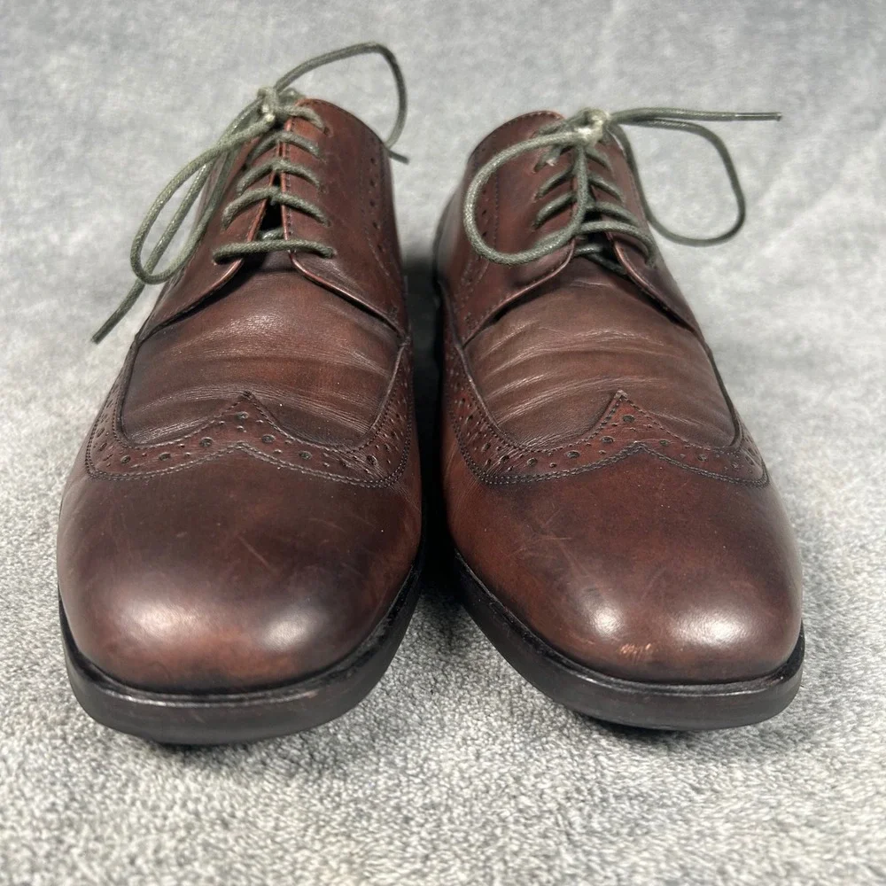 Hugo Boss Wingtip Brogue Derby Oxford Dress Shoes Brown Leather 50211001 Mens 9